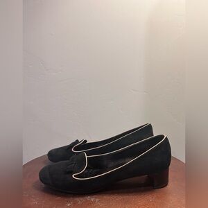 Louis Vuitton Women's Uniformes Employee Suede Bow Flats Black US: 6.5 EU: 37M